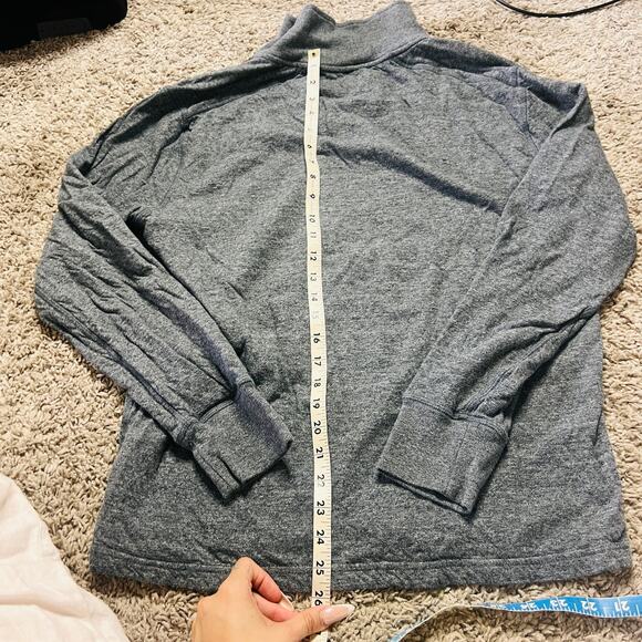 J Crew Mens Gray Quarter Zip Crew Neck Knit Goods SweatShirt L - Picture 3 of 4